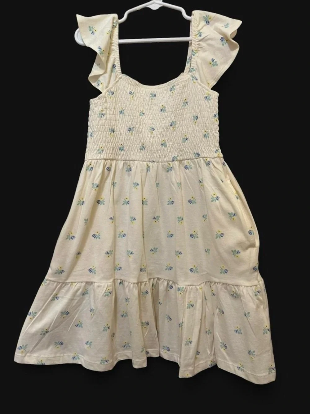Old Navy Light Blue Floral Smocked Sundress with Yellow & Blue Flowers